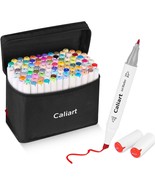 Caliart Markers 100 Colors Dual Tip Art Markers Sketch Pens Permanent Al... - $1,304.05 MXN
