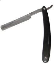 Vintage 3&quot; Folding Straight Razor Black Hollow Ground Bakelite Scales Ha... - $52.25