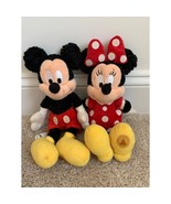 Disneyland Walt Disney World Adorable Mickey &amp; Minnie Mouse Plush Beanba... - $20.00