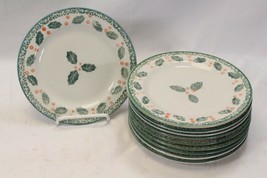 Montgomery Ward Holly Christmas Salad Plates 7.5&quot; Set of 10 - $64.67