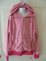 THE NORTH FACE Pink/White Striped Jacket Size Large Girl&#39;s EUC - £21.81 GBP