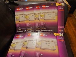 Lot Of 7 Avery Clear Easy Peel Mailing Labels Laser 3 1/3 x 4 60/Pack 15664 - $79.15