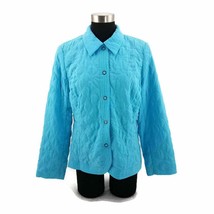 Requirements Sky Blue Quilted Lightweight Snap Up Outdoor Coat/Jacket Womens M - £17.00 GBP