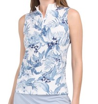 Nwt Tommy Bahama Tabu Jungle White Blue Sleeveless Mock Golf Shirt S M L Xl - £35.34 GBP