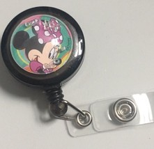 Minnie Mouse Bubble Bead badge reel ID key card lanyard retractable Disney - £7.59 GBP