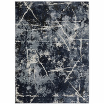 10 X 13 Blue Grey And Beige Abstract Power Loom Stain Resistant Area Rug - $988.49