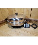 Vintage Sears Counter Craft Stainless Steel 12&quot; Electric Skillet w/Lid #... - $98.93