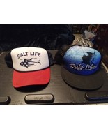 Salt Life Snapback Mesh 2 Trucker Hat Red White Blue American Marlin Emb... - $31.80 CAD