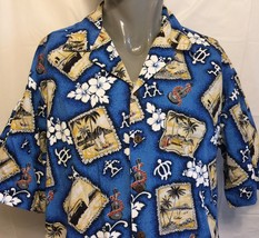 Hilo Hattie Cruise Liner Outrigger Hawaiian Shirt Size XL Aloha Ukulele ... - £34.82 GBP
