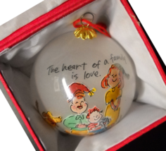 Sally Huss Christmas Ornament 2003 The Heart Of A Family Is Love Frosted... - £5.48 GBP