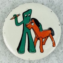 Vintage 1983 Gumby &amp; Pokey Fan Club Art Clokey Celluloid Pin Pinback Button 1.5&quot; - £7.18 GBP