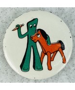 Vintage 1983 Gumby &amp; Pokey Fan Club Art Clokey Celluloid Pin Pinback But... - $8.99