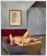 DOROTHY GOLDMAN SIGNED WOMAN OIL PAINTING RECLINING FEMALE NUDE VINTAGE ... - $307.73 CAD