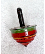 Vintage Small Tin Litho Colorful Toy Top Spinner 2 3/8 inch x 1 5/8 inch - $12.38