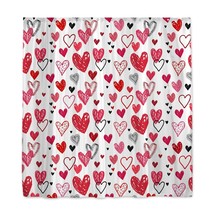 Valentine&#39;S Day Doodle Style Hearts Mother&#39;S Day Shower Curtain For Bathroom Dec - £27.56 GBP