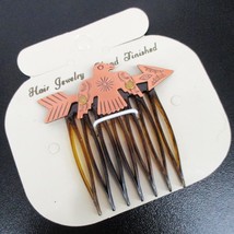 Vintage Native American Thunderbird Metal Stamped Copper Hair Comb Small 2&quot; - $36.61