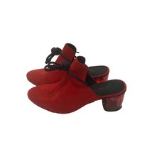 Free People Red Lucite Ombré Ankle Tie Mule Shoe 39 8-8.5 Spain - £29.43 GBP