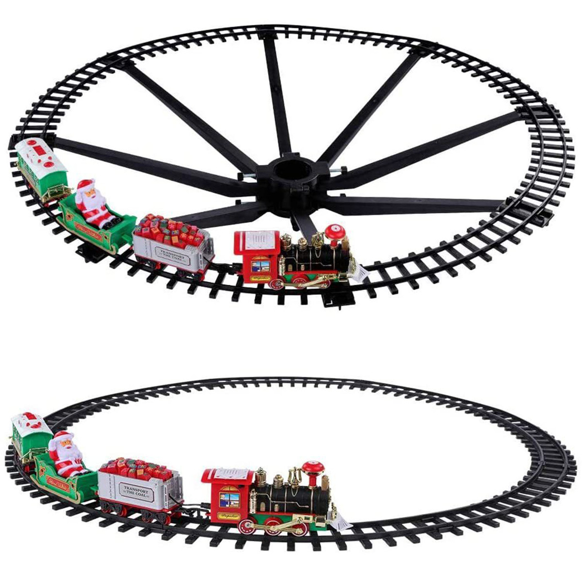 Electric Train Set Kid Toy Xmas Steam Train Kit Tree Surround Track Batt... - $45.45