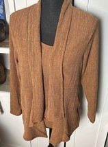 Alfred Dunner Womens Cardigan With Attached Tank PS Tan Gold Light Brown - $17.72