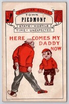 Piedmont OH Popular Town Songs Boy Black Eye Here Comes Daddy Ohio Postc... - $12.95