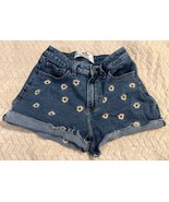 HOLLISTER Sz. 1 W 25 Embroidered Flowers Cut-offs Curvy Hi-rise Denim Mo... - $26.76 CAD
