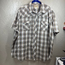 Wrangler Mens Green Short Sleeve Snap Up Plaid Western Cowboy Shirt Size... - $409.56 MXN