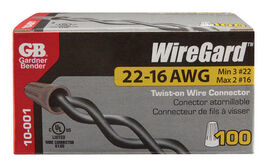 Gardner Bender WireGard 22-16 Ga. Copper Wire Connector Gray 100 pk - $12.95