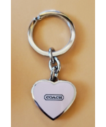 Coach Keychain Magnetic Hidden Section Heart Shaped Silver Tone Picture ... - £25.88 GBP