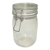 Le Parfait Super Jar 7" Tall Wire Bail Glass Canister France 3.5" Base Vtg Quart image 2