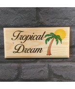 Personalised Palm Tree Sign, Beach Hut Plaque Seaside Summer House Gift ... - £9.95 GBP
