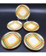 Lot of 5 VTG Vernonware Homespun Saucers 6.25&quot; Diameter Hand Painted MCM - $18.69