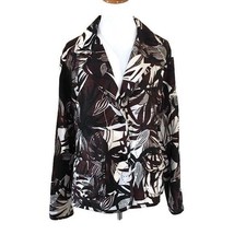 Chicos Silk Embroidered Jacket  Animal Print Safari SIze Large - $21.78