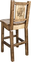 Montana Woodworks Homestead Collection Counter Height Barstool with Bear... - £524.86 GBP