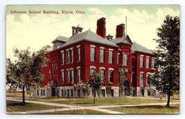 Postcard Jefferson School Building Elyria OH Ohio - £5.00 GBP