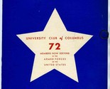 University Club of Columbus Luncheon Menu 1943 Columbus Ohio State Unive... - £141.97 GBP