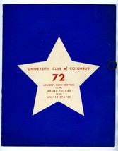 University Club of Columbus Luncheon Menu 1943 Columbus Ohio State University  - $178.02