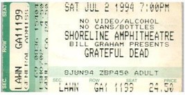 Vintage Grateful Dead Ticket Stub Julio 2 1994 Mountain Vista de California - £33.50 GBP
