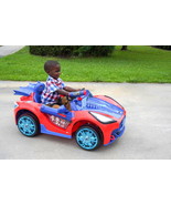 Spider-Man Super Car Battery-Powered Vehicle w/ Water Cannon, LED&#39;s Ages 3+ - £157.30 GBP