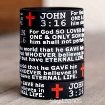 Set of John 3:16 Verse Religious Wristbands Wholesale Lot of Silicone Br... - £6.22 GBP+