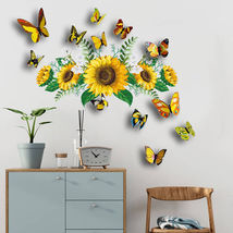 Self-Adhesive Sunflower Butterfly Decor Wall Stickers - $15.40