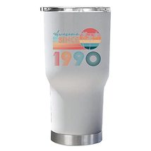 Awesome Since 1990 Tumbler 30oz With Lid Gift For Women, Men 32th Happy Birthday - £23.67 GBP