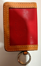 NWT Jon Hart ID Wallet Cardholder Keychain Red Vinyl &amp; Leather - $7.92