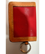 NWT Jon Hart ID Wallet Cardholder Keychain Red Vinyl &amp; Leather - $7.92