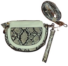 Snakeskin Print Clutch Bag Purse Wristlet With Detachable Shoulder Strap... - $14.82