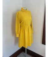 VTG Charles Cooper Couture Wool Dress Yellow Mod Long Sleeve 10 Turtlene... - $771.72 MXN