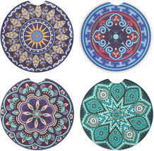 Vaincre 4 Pack 2.56 Inch Car Coasters for Drinks Absorbent, Mandala Cera... - $8.39