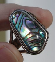 Barse abalone ring vintage ESTATE SALE 925 size 11 sterling silver - $36.99