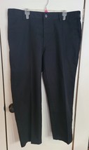 Mens 40x29 Lee Total Freedom Relaxed Fit Black Business Casual Dress Pants - $18.81