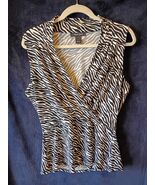 White House Black Market Black White Zebra Print Sleeveless Top - $183.75 MXN