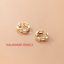 Chain earrings Link Ear Cuff Huggie ear cuff Cz ear cuff ear cuff gold ear cuff  - £66.49 GBP